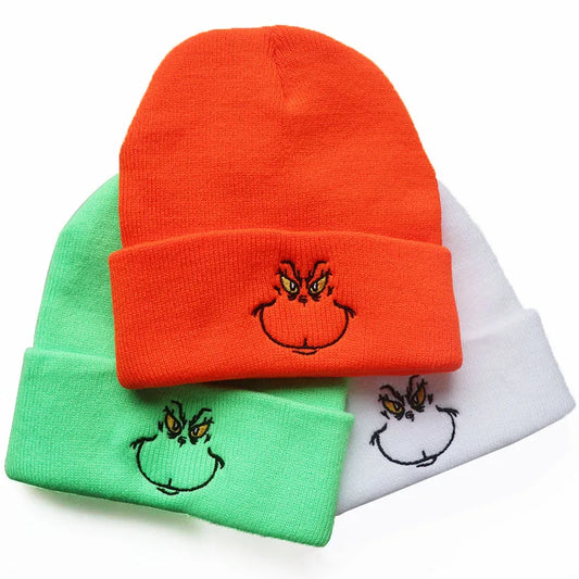Embroidery Grinch Beanies