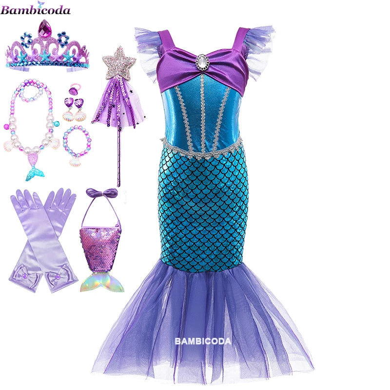 Little Mermaid Ariel Princess Dress Costumes