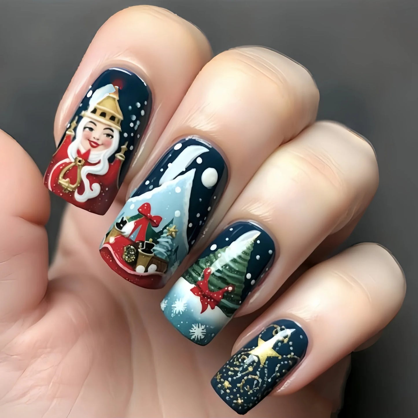 Christmas party nail art press on set