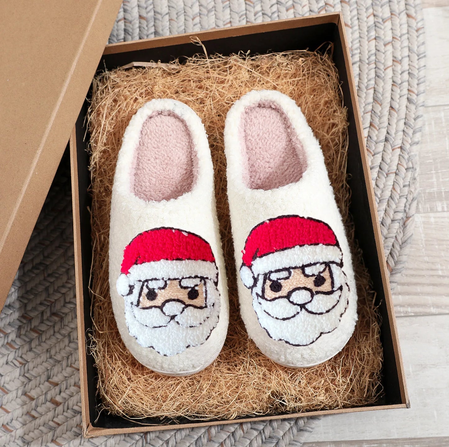 Christmas Grinch Cotton Slippers Men Women Home Woolen Slippers Comfortable Plush Lined Slip on Shoes Women's Warm Winter Shoes