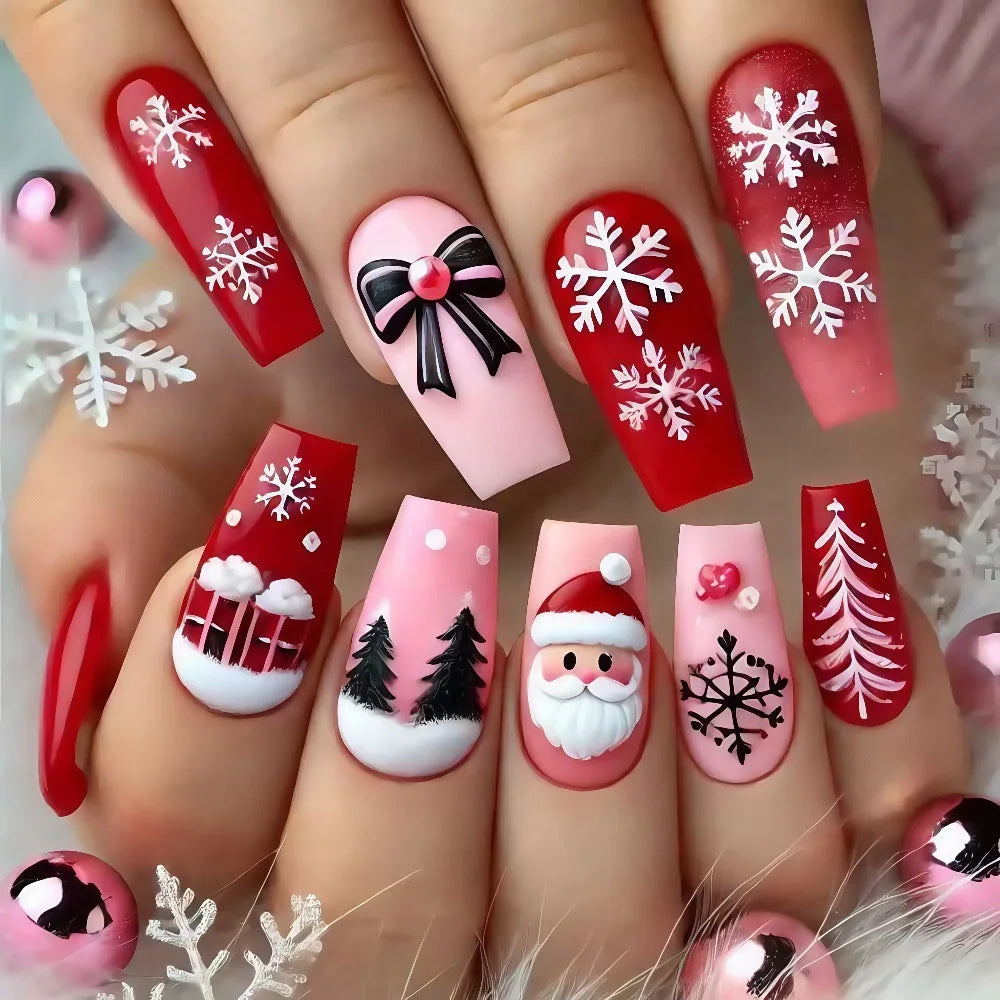 Christmas party nail art press on set