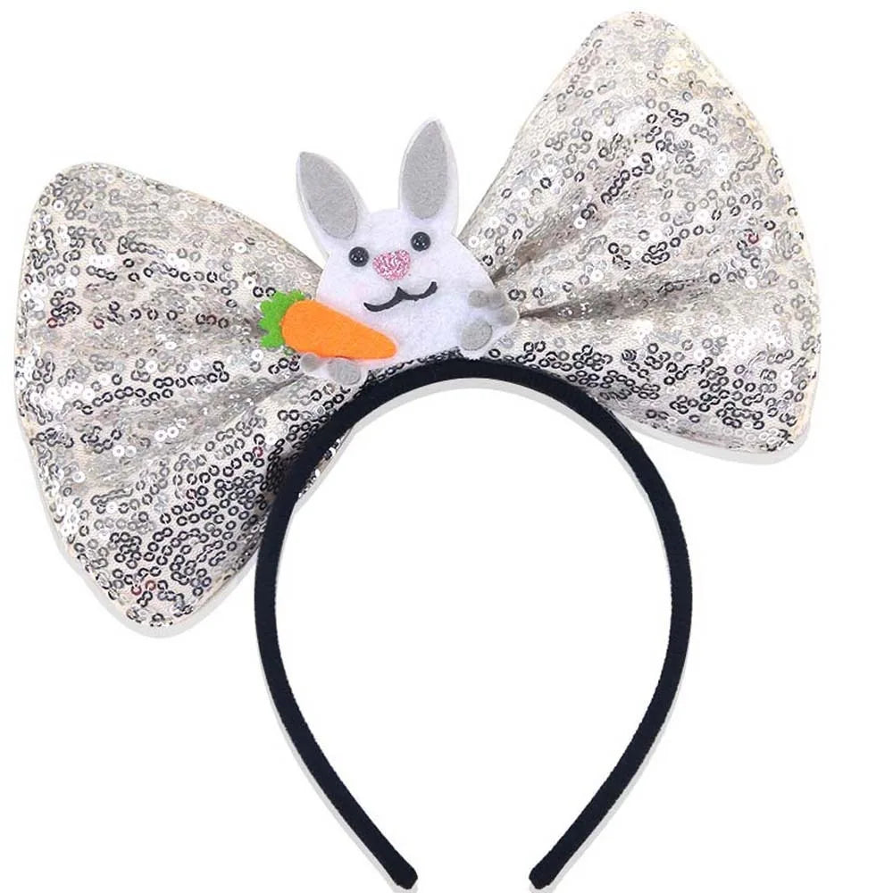 Funny Felt & Sequin Easter Large Bow Headband ππ°β¨