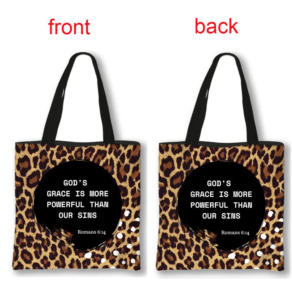 Christian Bible Verse Print Handbag