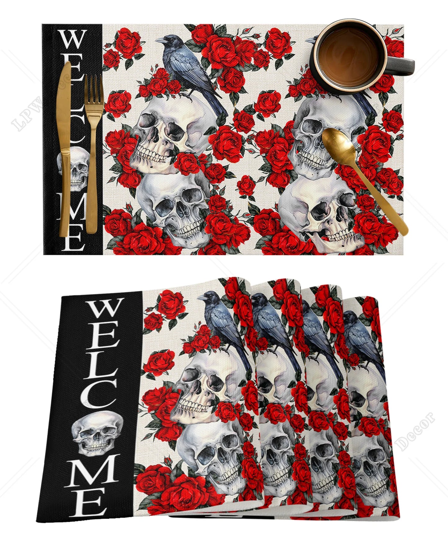 Halloween Placemat Sets (4/6 Pcs)