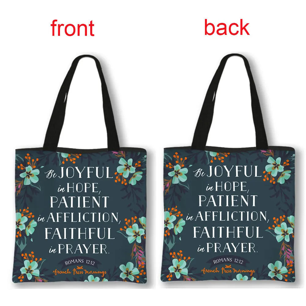 Christian Bible Verse Print Handbag