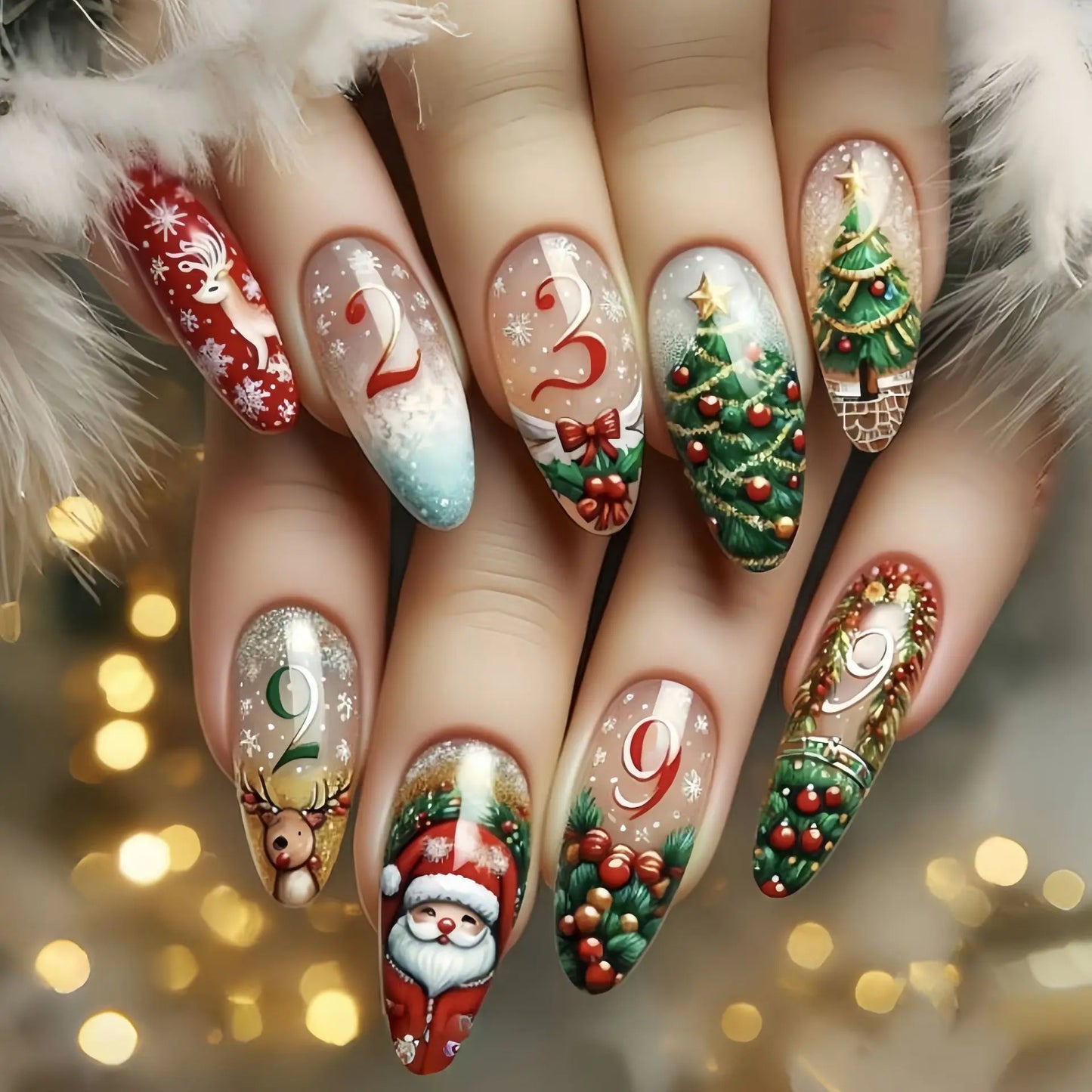 Christmas party nail art press on set