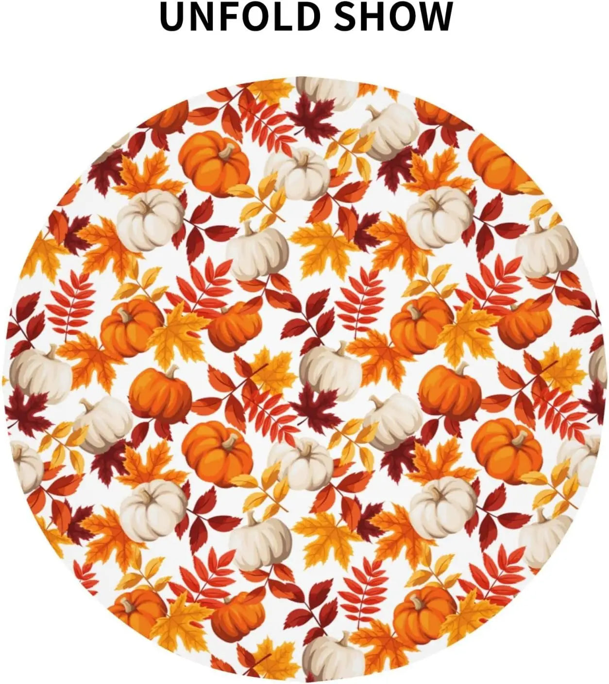 Pumpkin Fallen Leaves Maple Leaf Print Decorative Table Cloth