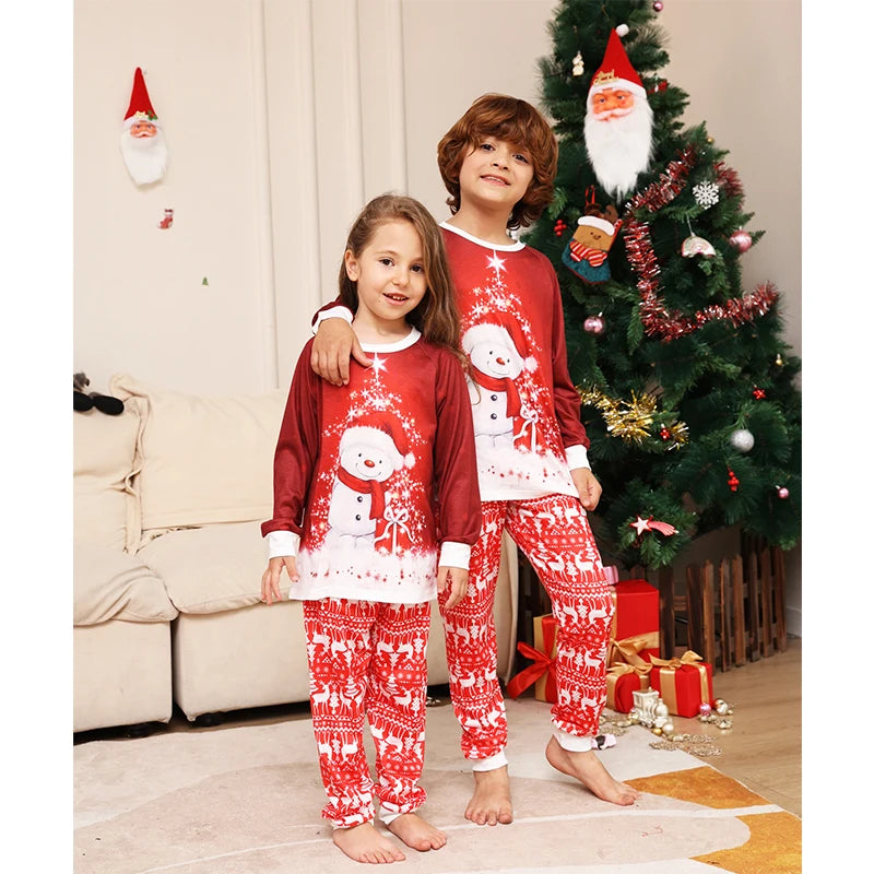 Snowman & Elk Matching Family Pajamas