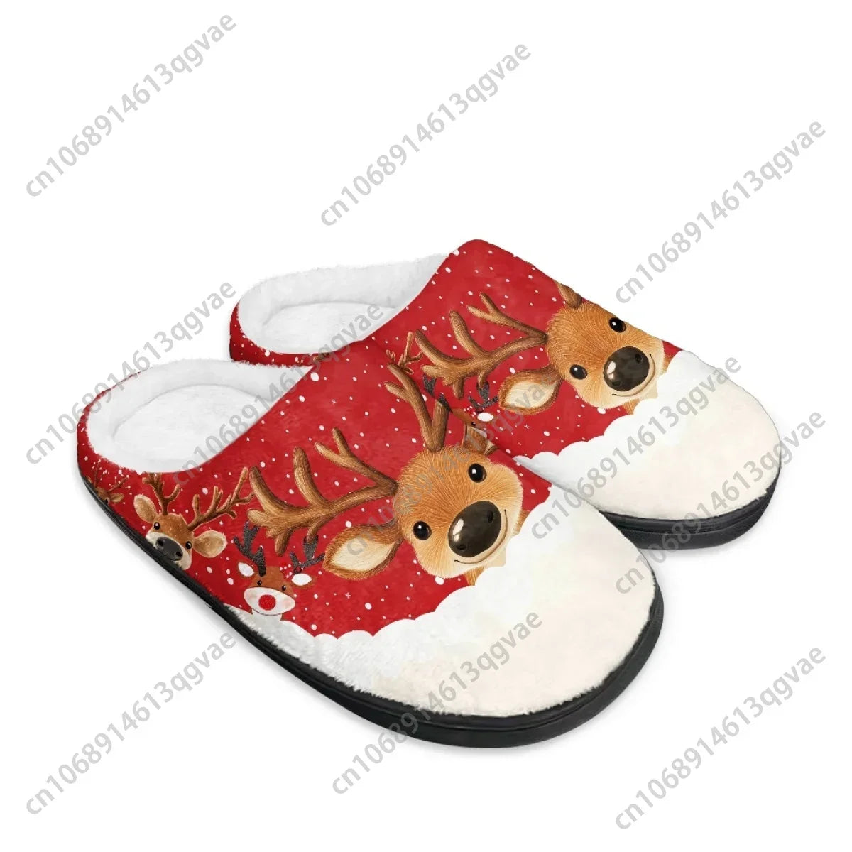 2025 Santa Claus Knitted Pattern Cotton Slippers