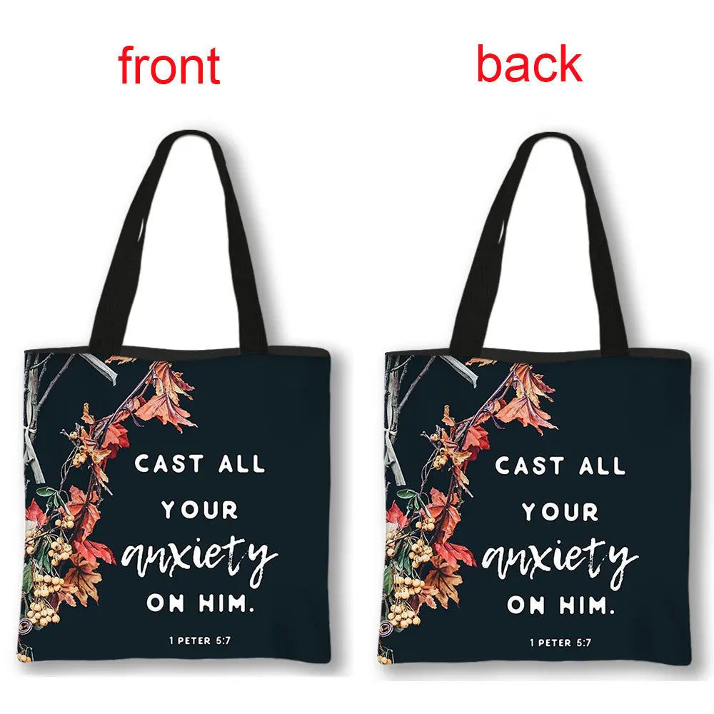 Christian Bible Verse Print Handbag