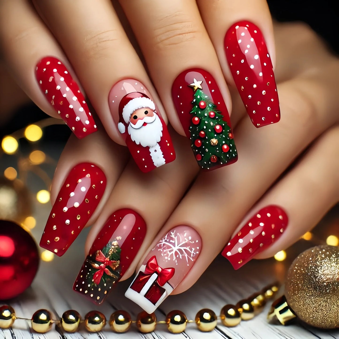Christmas party nail art press on set
