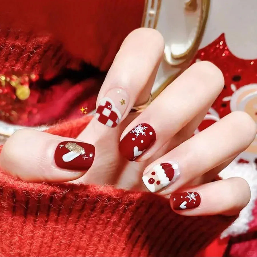Christmas party nail art press on set