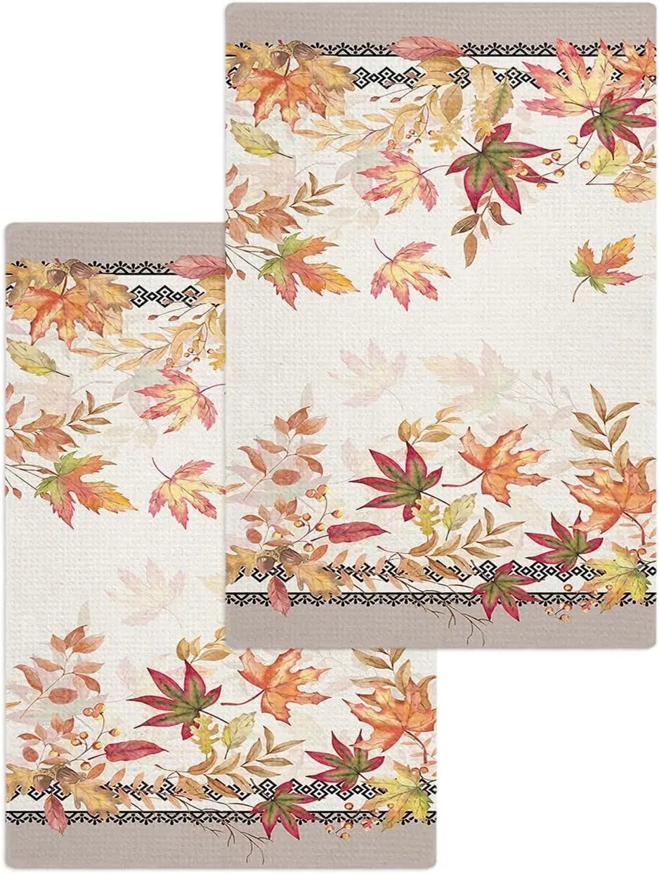Autumn Maple Leaf Kitchen Dish Towels