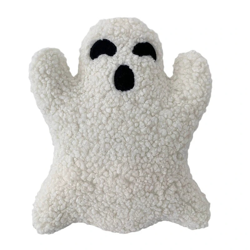 Soft Plush Halloween Ghost and Pumpkin Throw Pillow