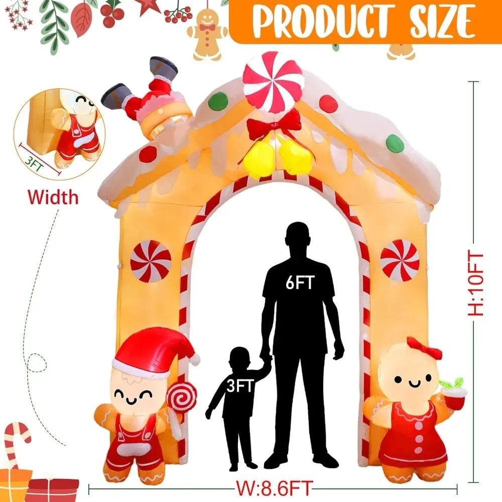 10FT Christmas Inflatable Gingerbread House