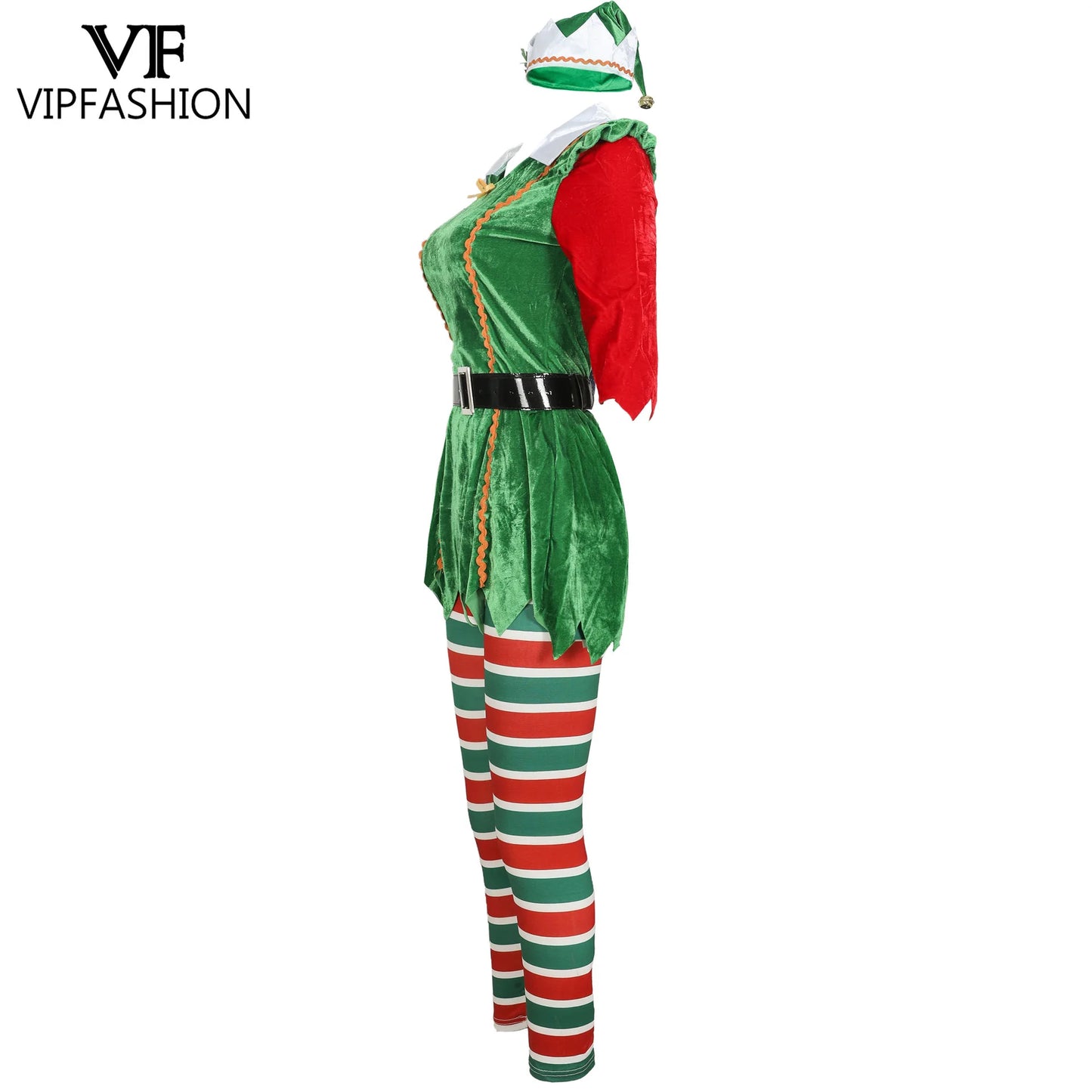 VIP FASHION Women Christmas Green Xmas Elf Suit