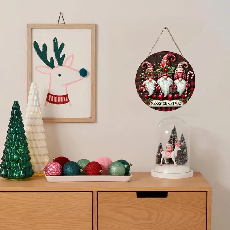 Wooden Christmas Tree Decoration Hanging Plaque