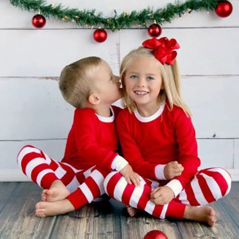 Striped Matching Family Christmas Pajamas