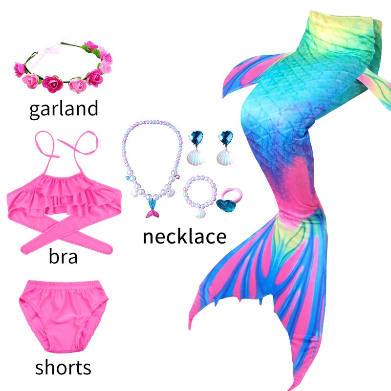 NEW Design 4Pcs 5Pcs/Set Kids Mermaid Tails