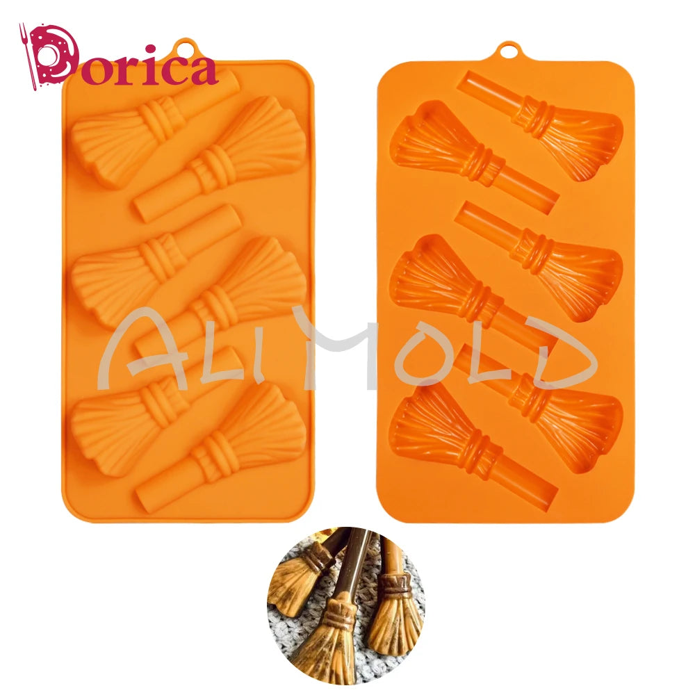3D Witch's Broom Chocolate Mold