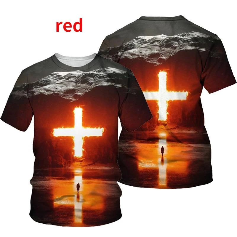Christian 3D-Printed Cross T-Shirt