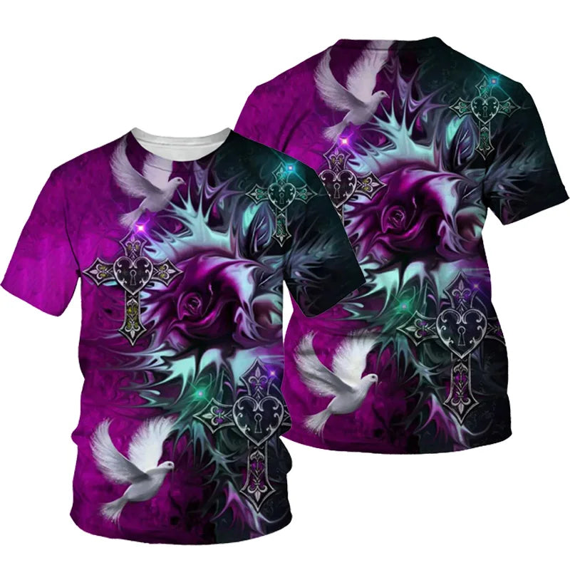 3D Cross Men Christian T-shirt