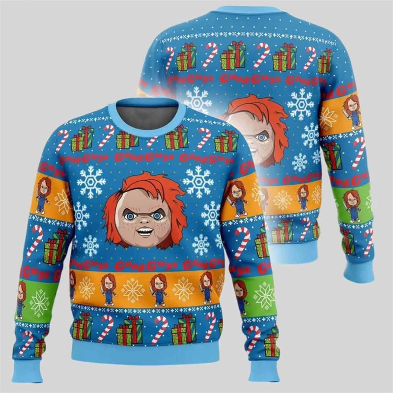Fashion Chucky Graphic Ugly Christmas Sweater