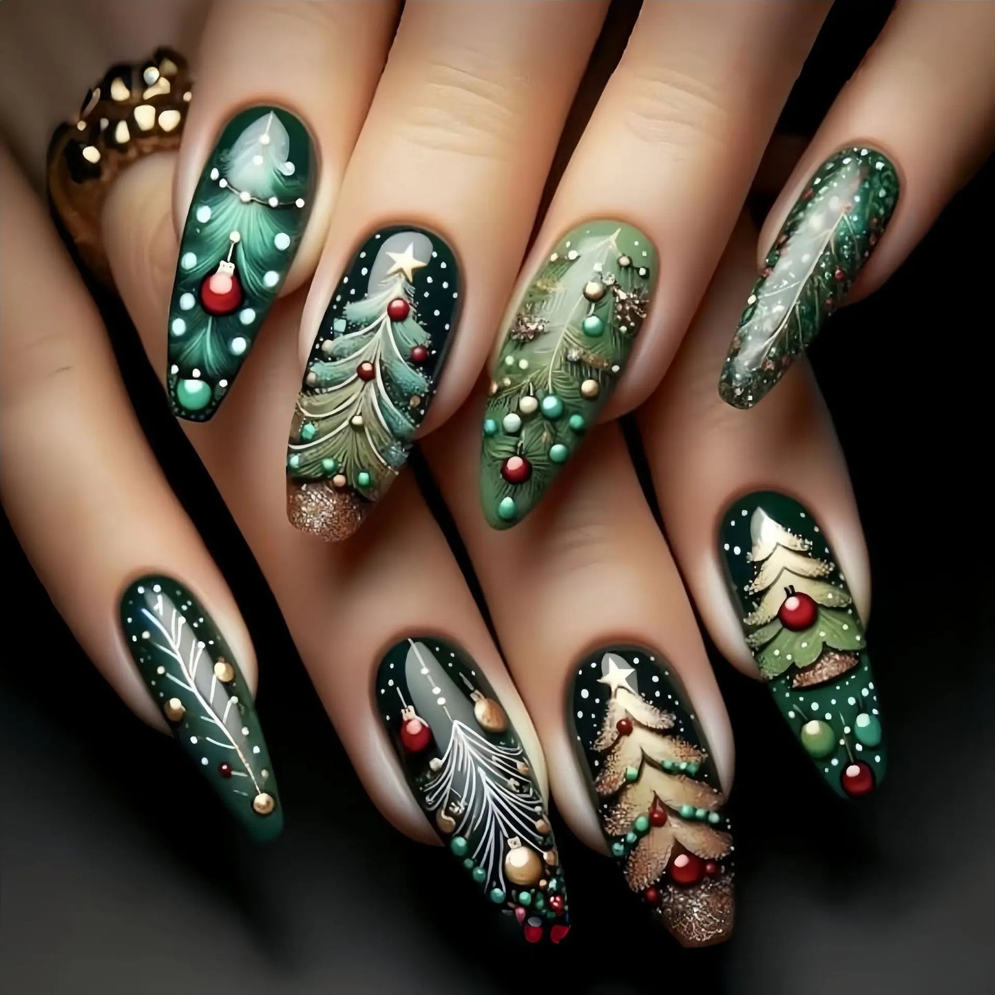 Christmas party nail art press on set