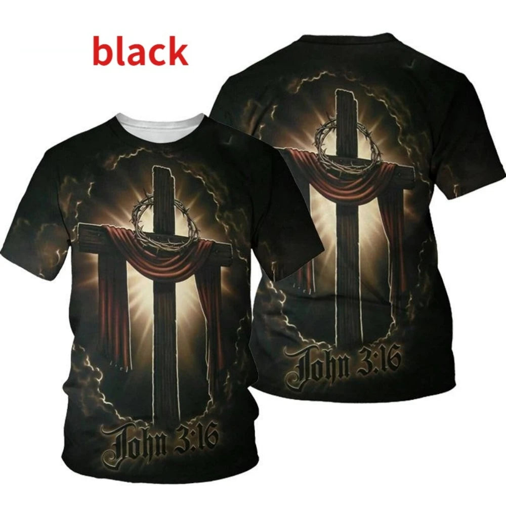 Christian 3D-Printed Cross T-Shirt