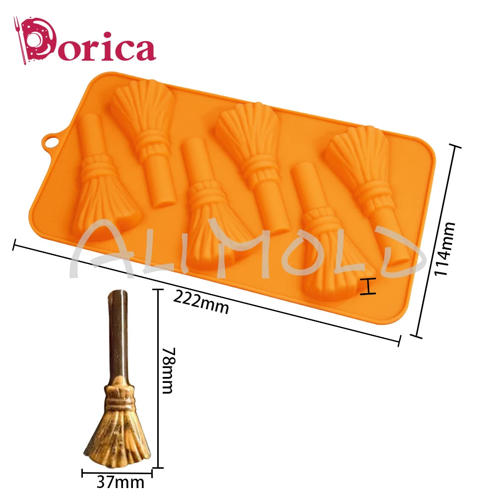 3D Witch's Broom Chocolate Mold