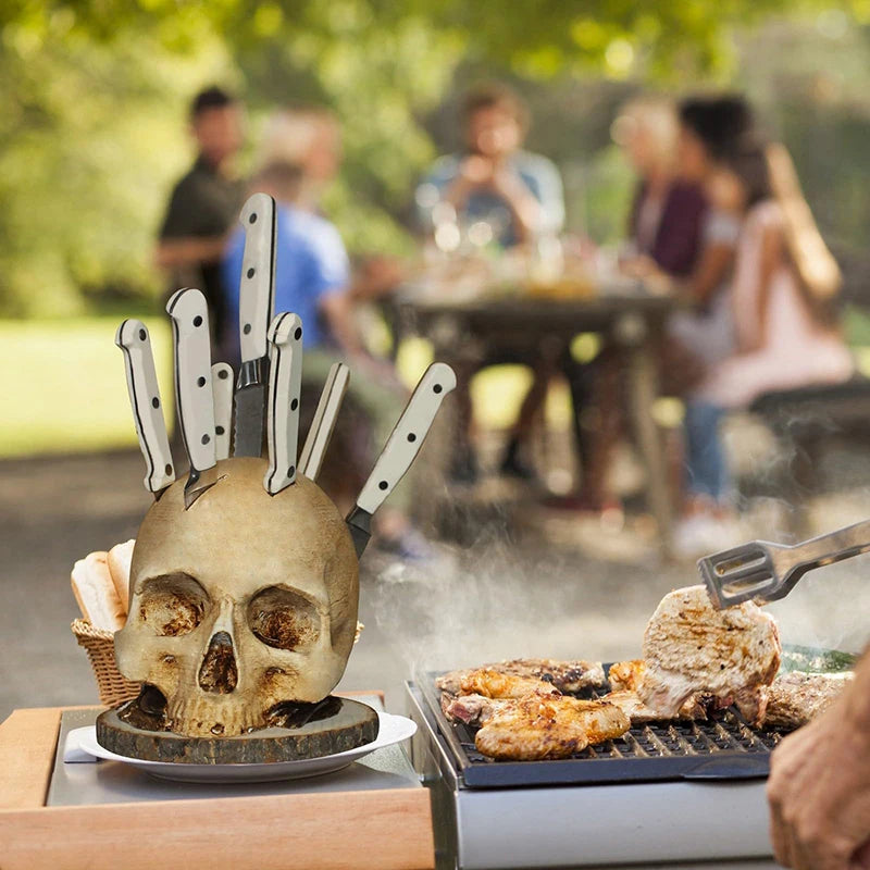 Skull Knife Holder For Kitchen