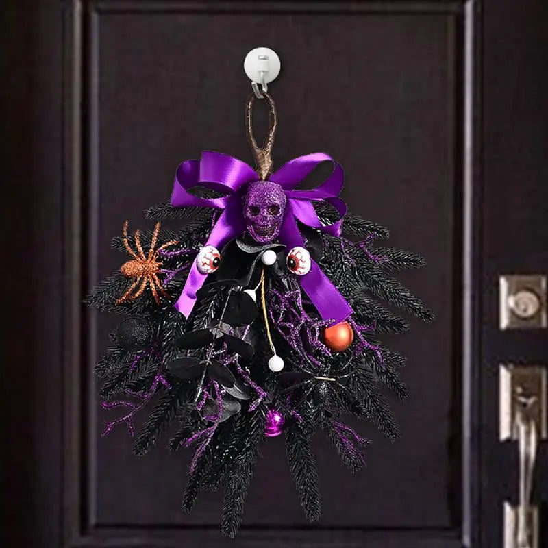 Black & Purple Skull Wreath