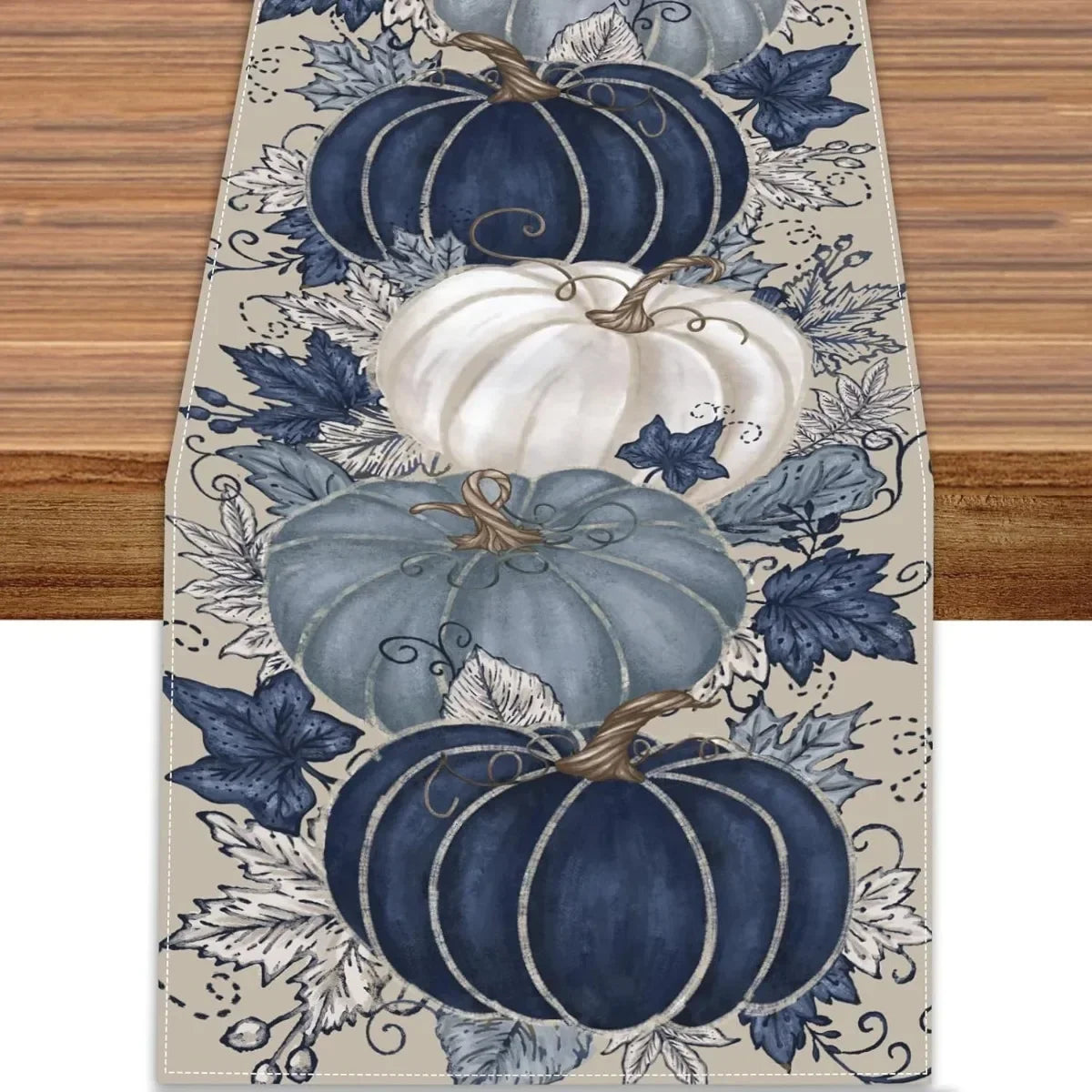 Blue Pumpkin Autumn Harvest Tablecloth