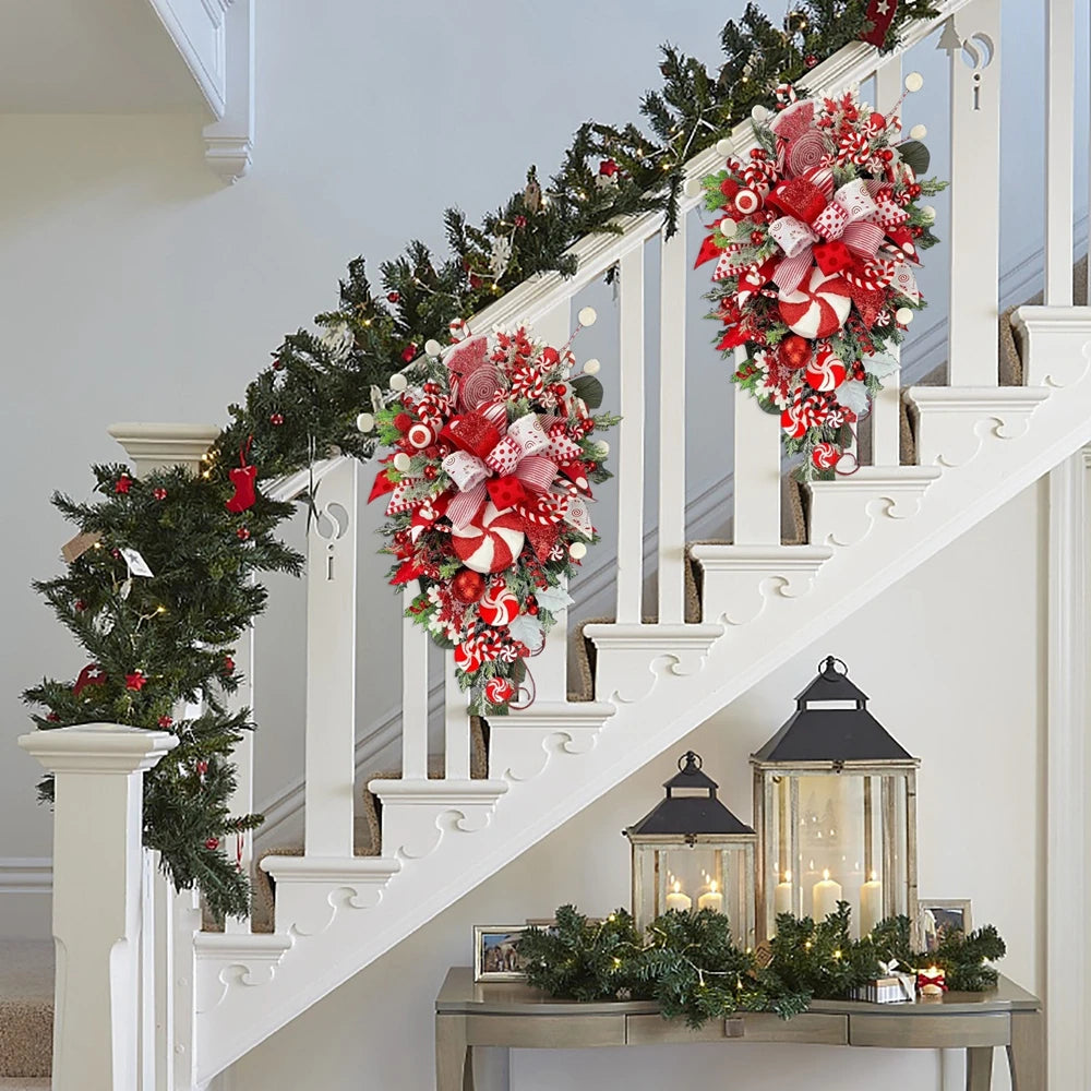 Christmas Candy Upside Down Tree Garland Decoration