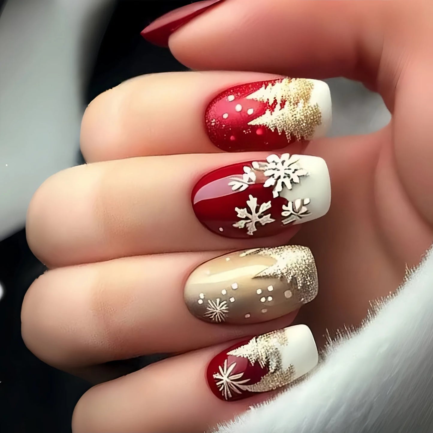 Christmas party nail art press on set