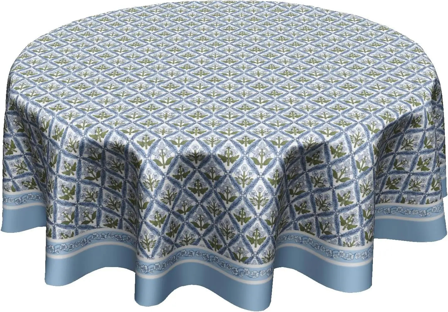 Autumn Blue Pumpkin Round Tablecloth