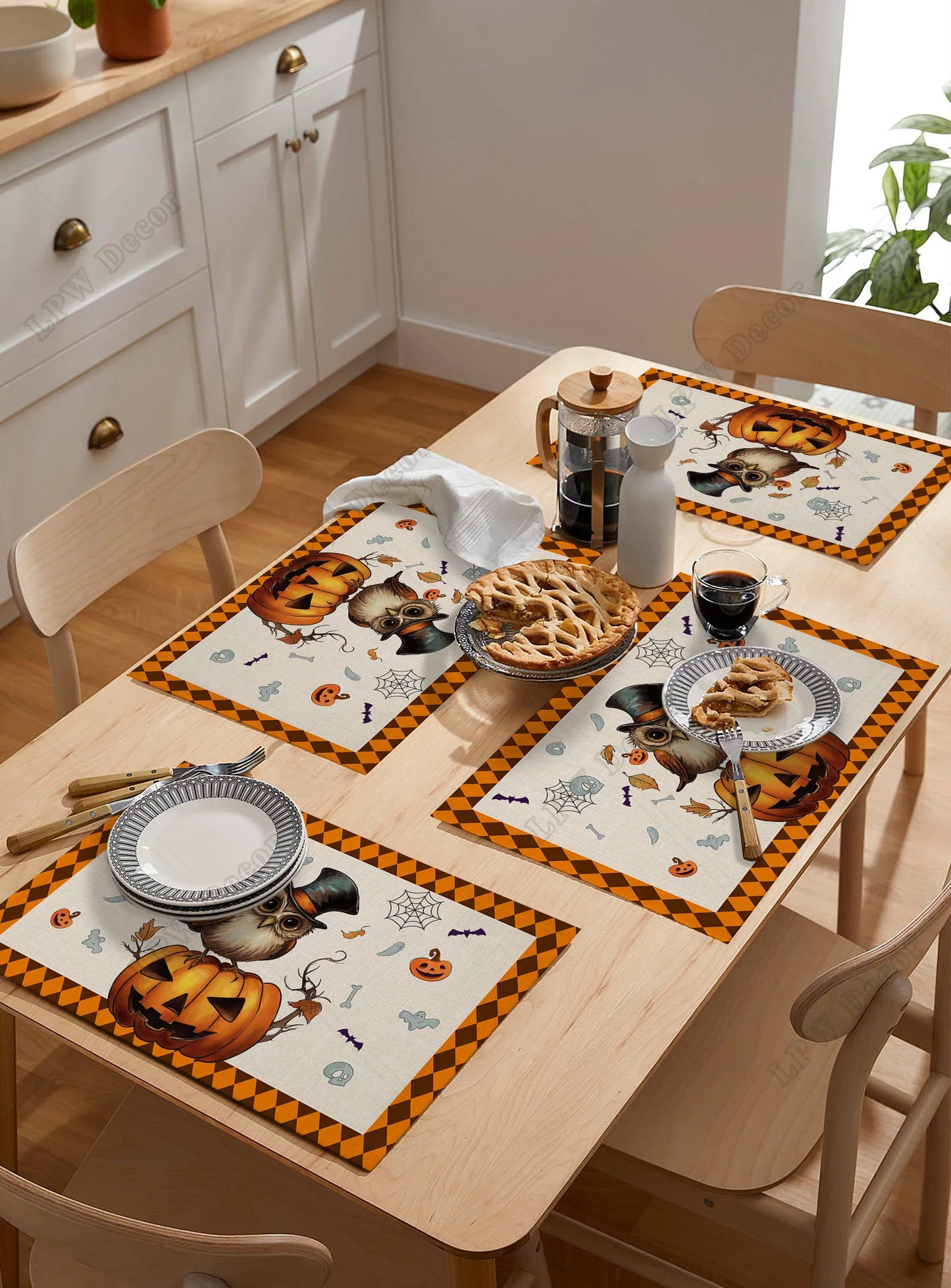Halloween Placemat Sets (4/6 Pcs)