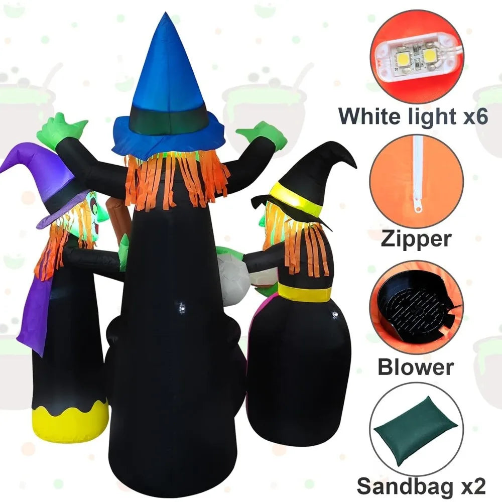Inflatable Witch Decoration (with LED Lights)