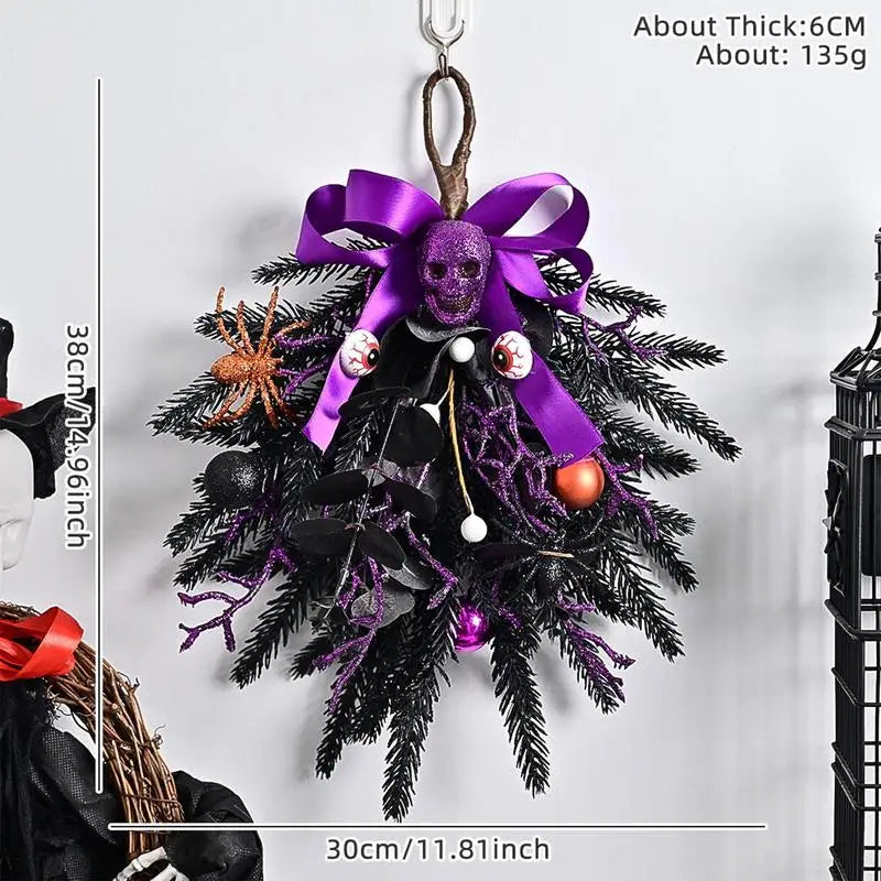 Black & Purple Skull Wreath