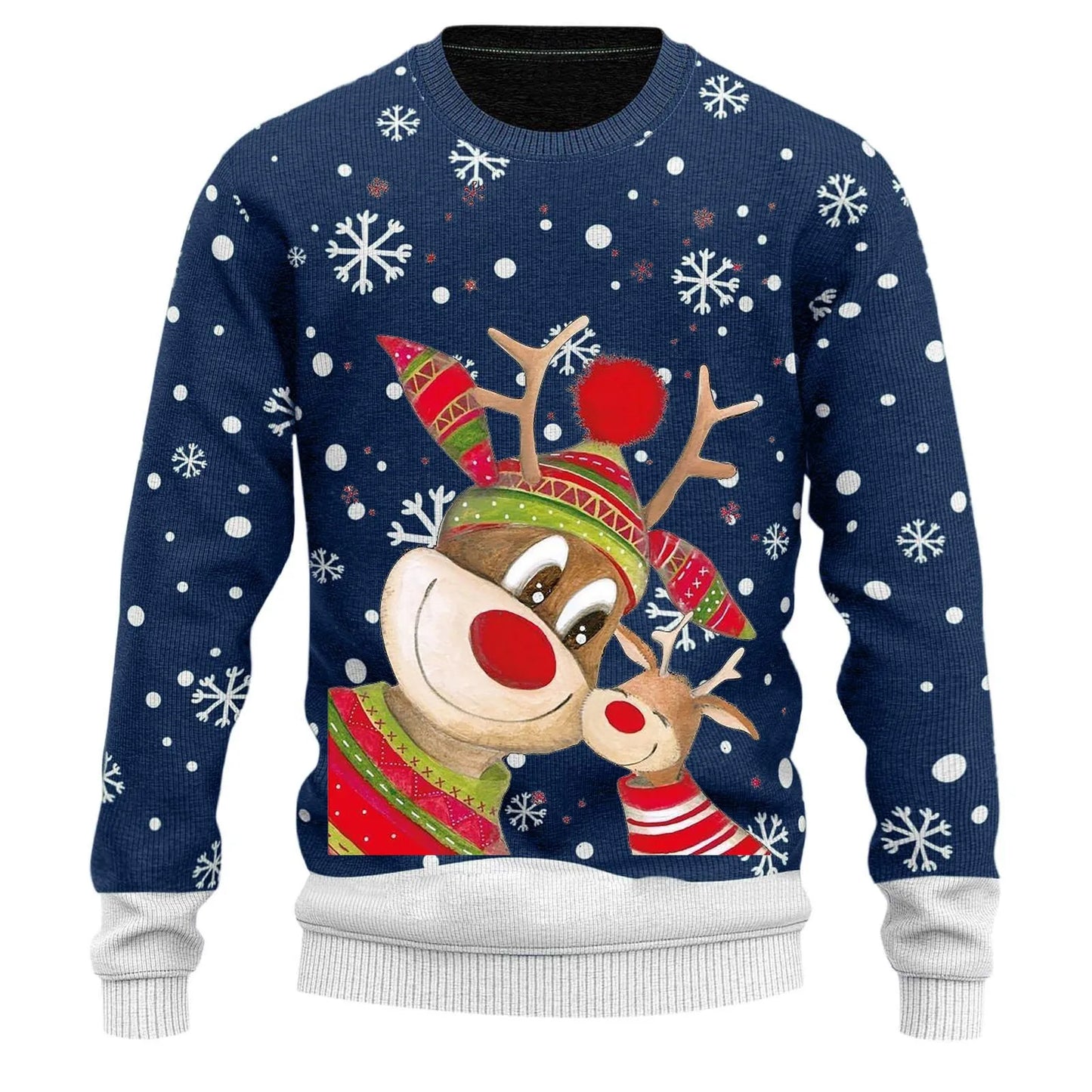 Ugly Christmas Sweater Men's Knitted Pullover Reindeer
