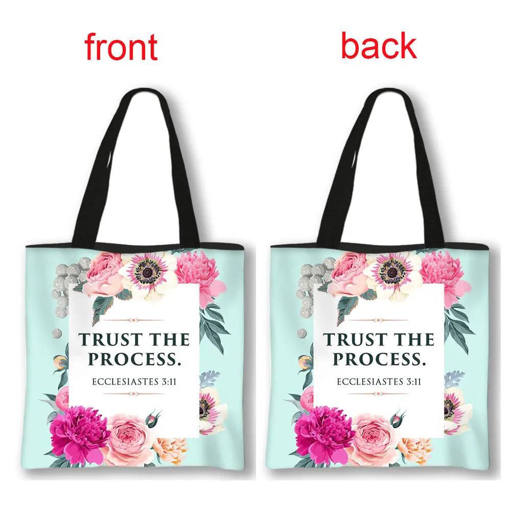 Christian Bible Verse Print Handbag