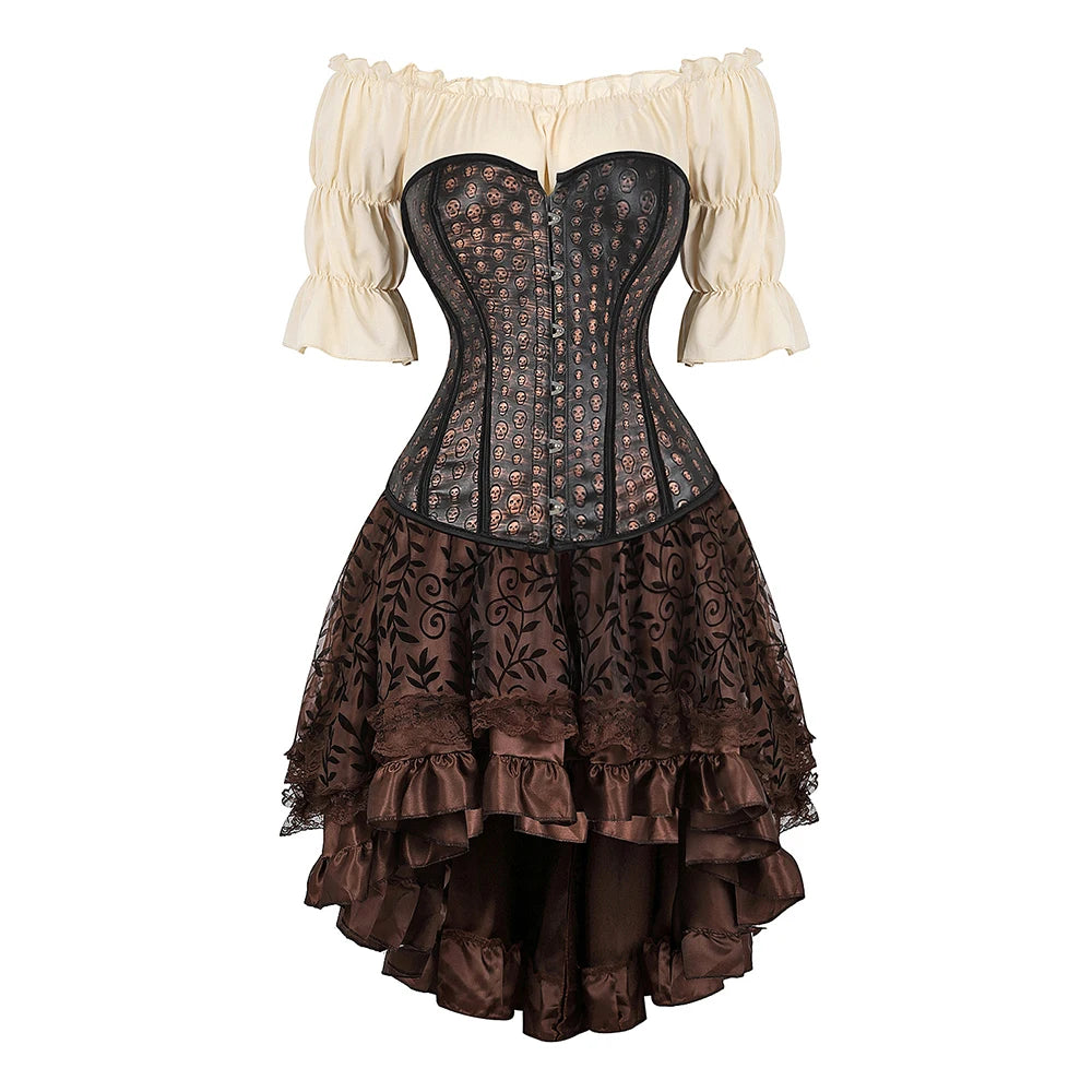 Steampunk Corset Dress Pirate Costume for Women