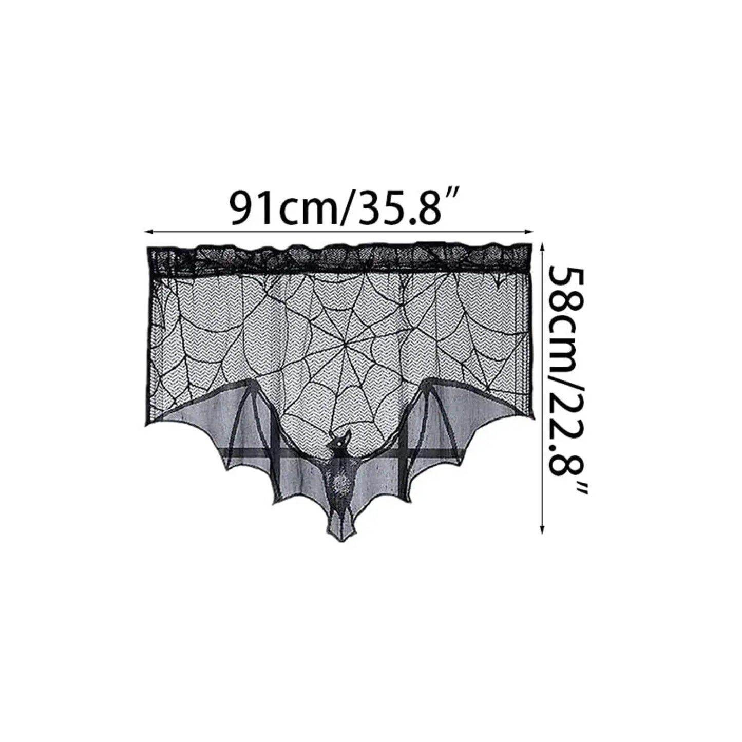 Halloween Window Valance Gothic Lace Mantel Scarf