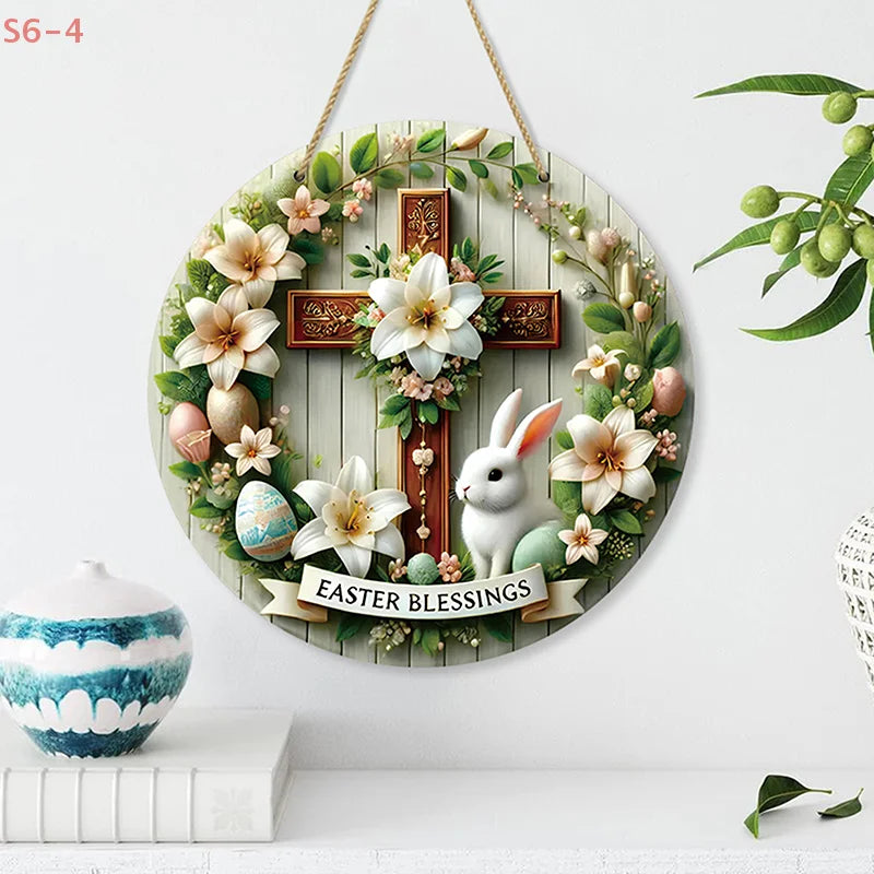 2D Rustic Wooden Easter Bunny Welcome Sign ππΈ