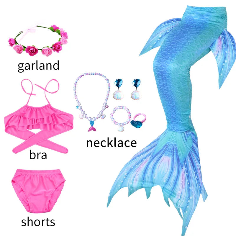 NEW Design 4Pcs 5Pcs/Set Kids Mermaid Tails