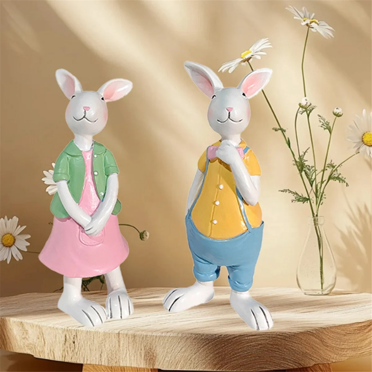 Cute Easter Rabbits Resin Figurines β Rural Home Animal Decorations π°ππΌ