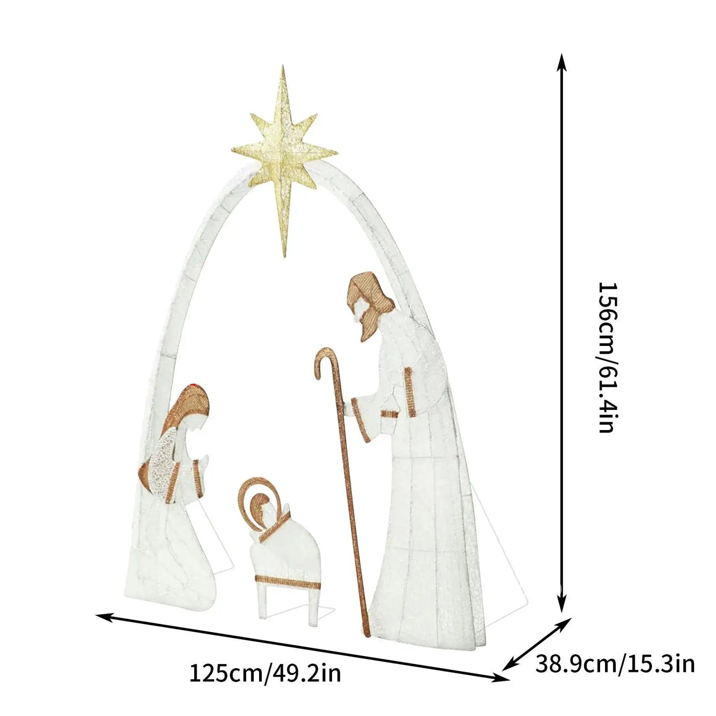 5ft Lighted Outdoor Nativity Set