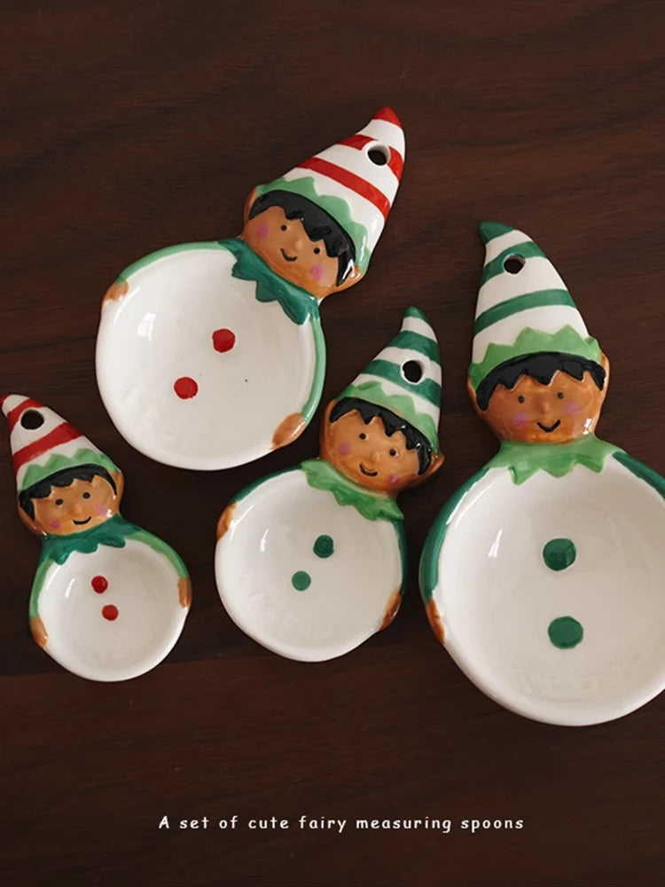 Elf Hand-painted Ceramic Measuring Spoons