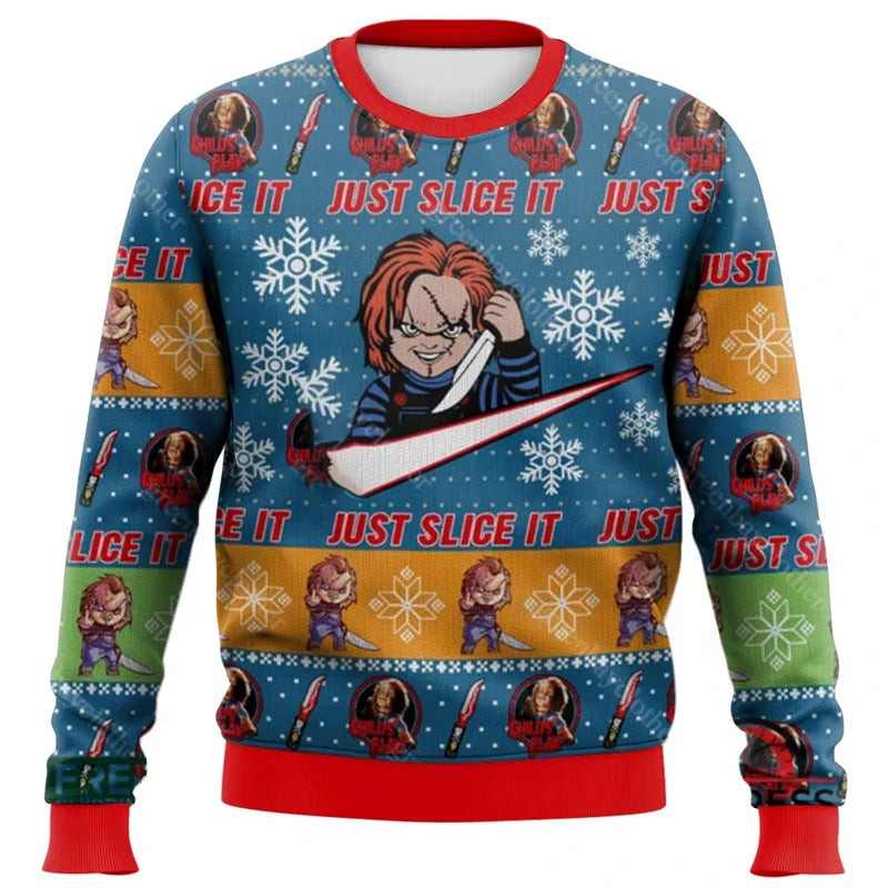 Fashion Chucky Graphic Ugly Christmas Sweater
