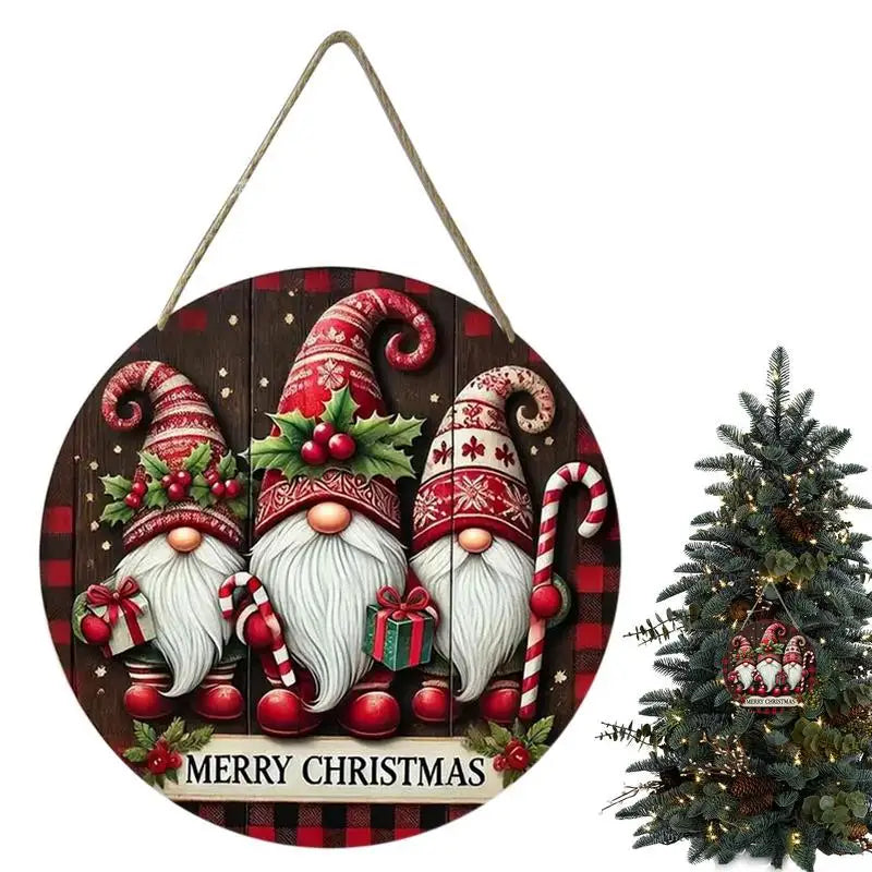 Wooden Christmas Tree Decoration Hanging Plaque